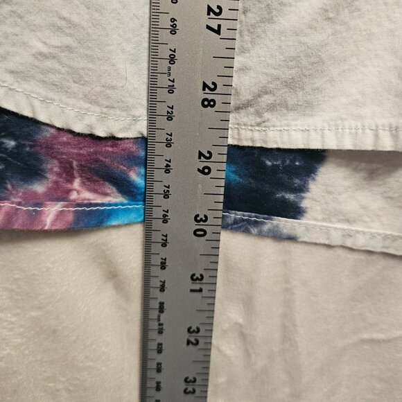 VANS Mens Tie Dye Hippie Surfer Skate Hawaiian Beach Shirt Medium Button Front - Picture 9 of 10